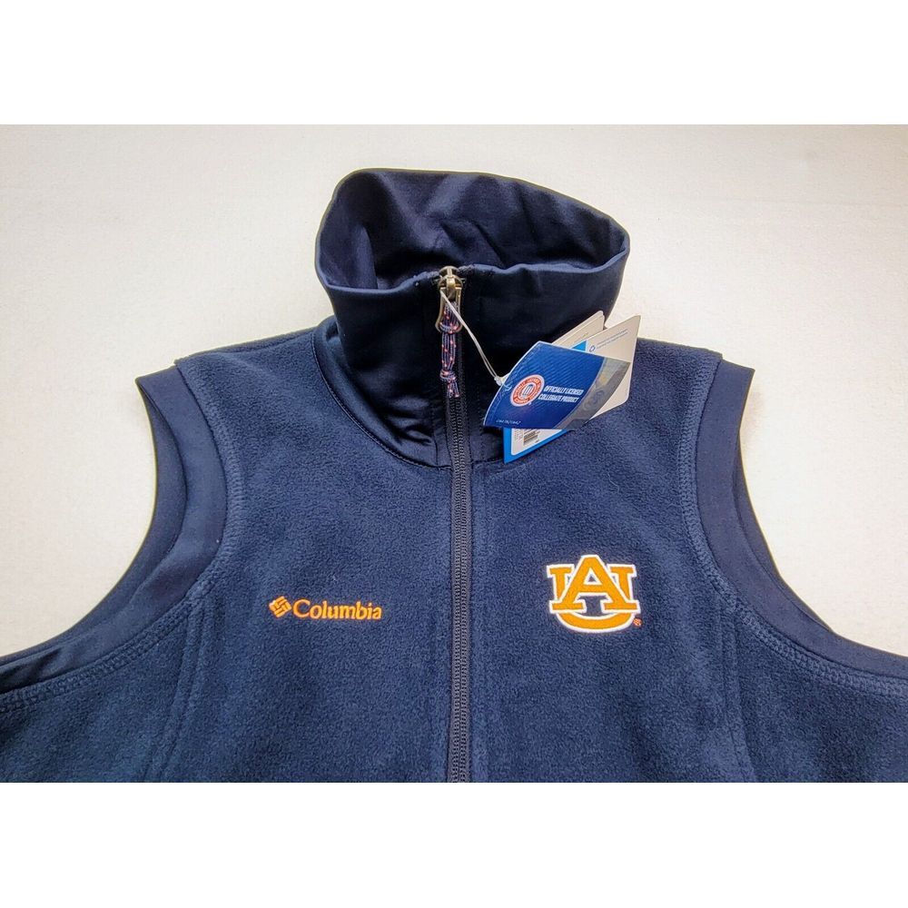 Columbia Auburn Tigers Vest‎ Womens Size M Fleece Full Zip Collared NCAA